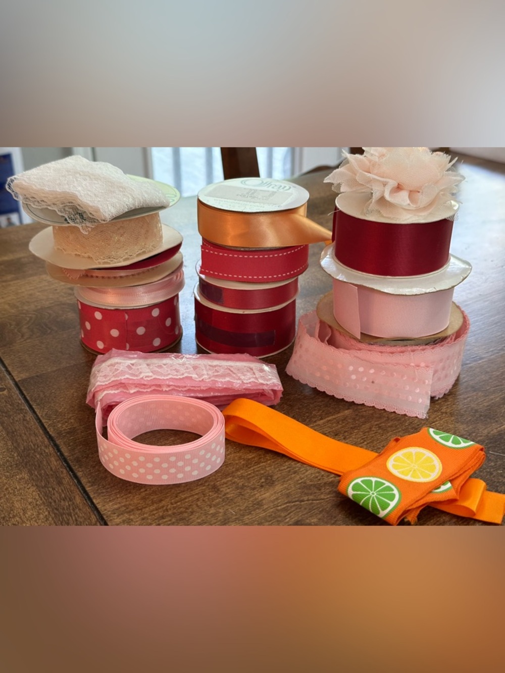 Mixed Ribbon Bundle - Pink, Red & Orange Accents